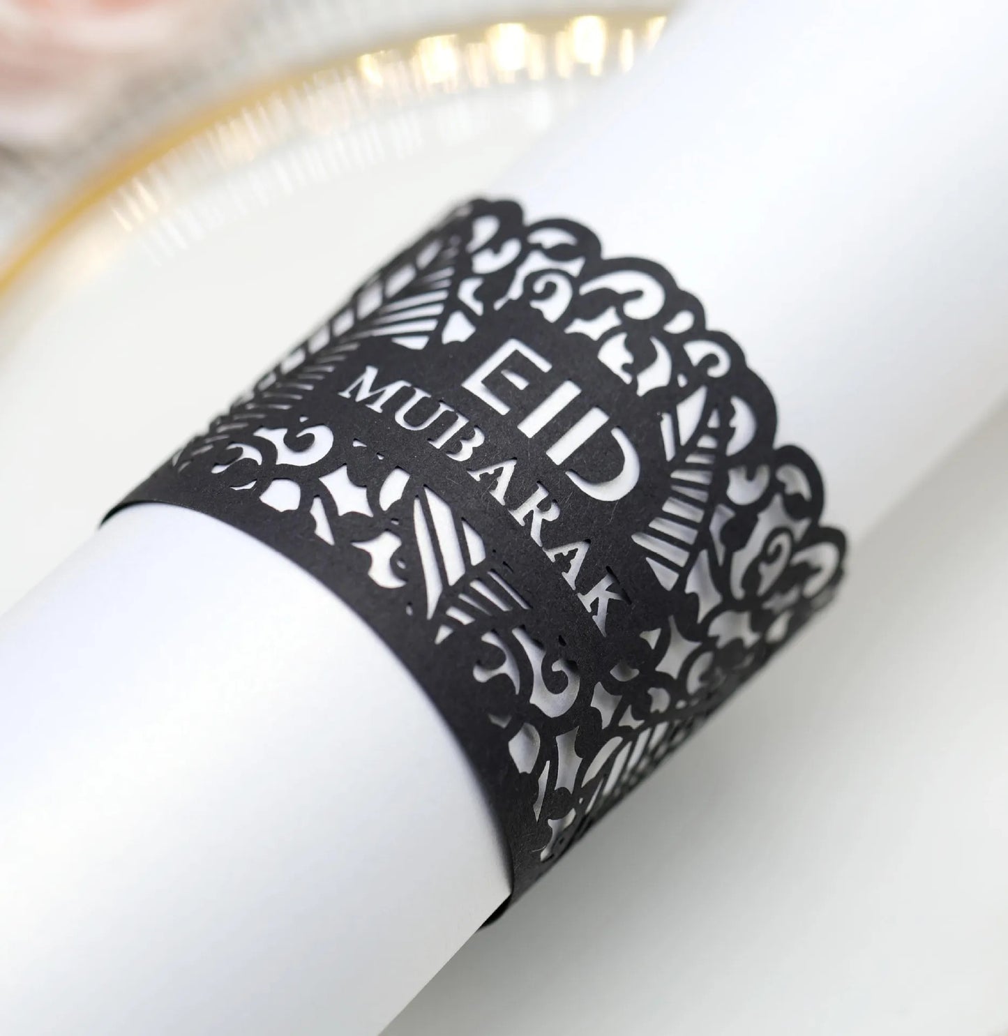 17. Eid Mubarak Napkin Rings (8 per pack)